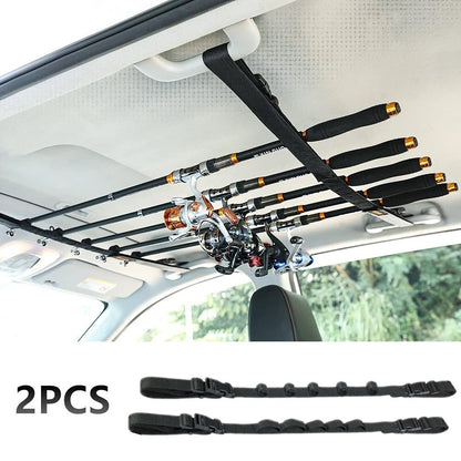 Roof Fishing Rod Rack Pole Holder Strap / 2 Pack for Car