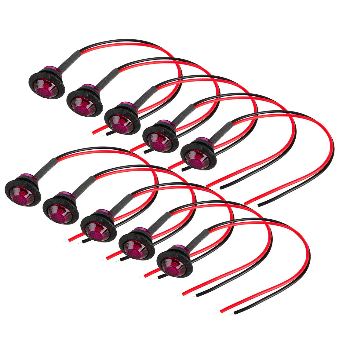 10pc Purple 3/4" Bullet Round LED Side Marker Lights for Trailer Truck RV
