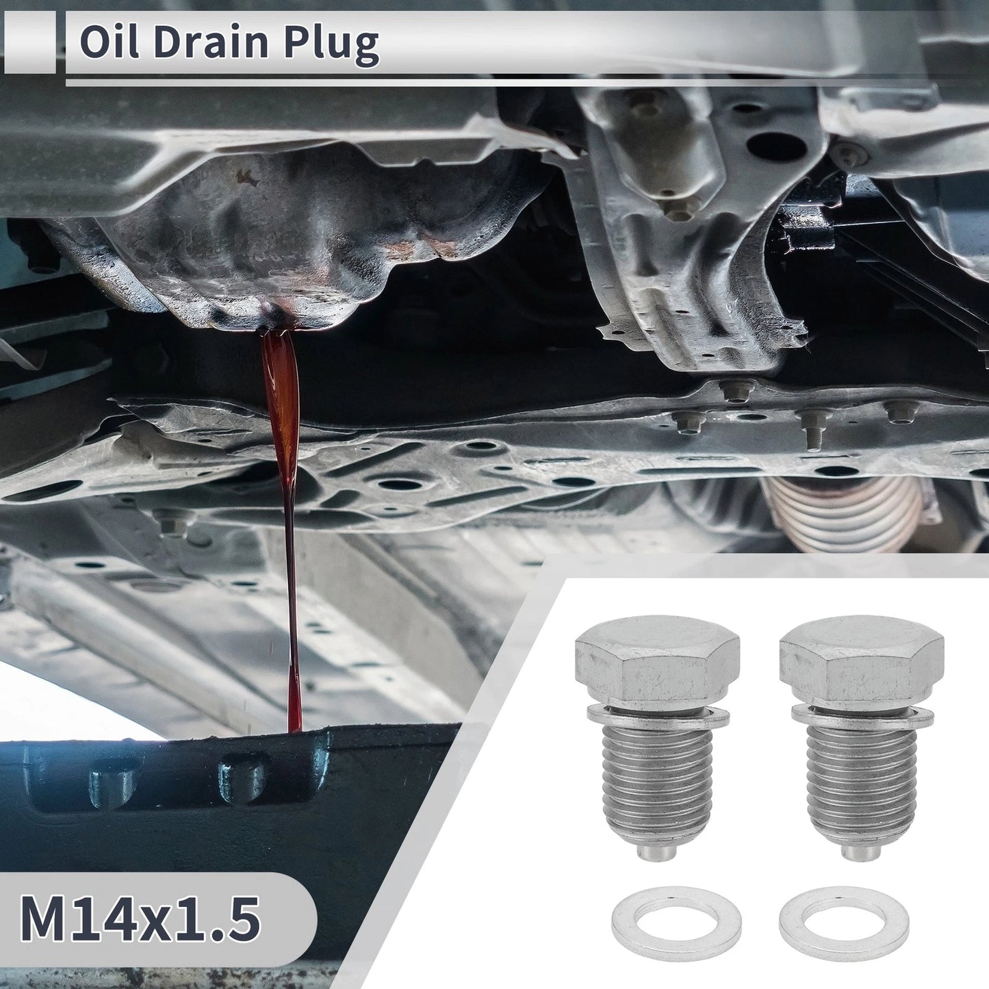 1 Set M14x1.5 Oil Drain Plug with Gasket for Car/Motorcycle