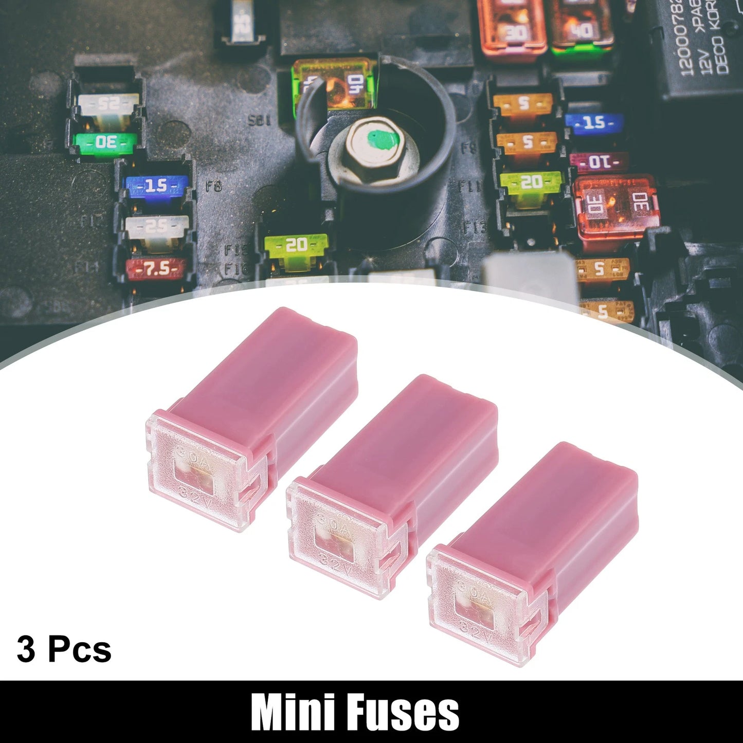 3 x 32V 30A Mini Block Fuse for Trucks & Pickup Cars