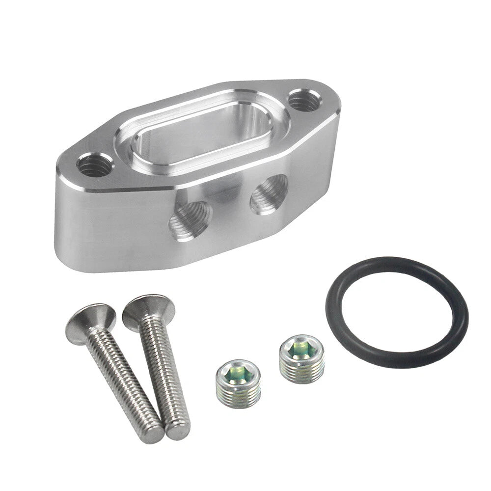 Aluminum Alloy Oil Feed Line Adapter Plate 1/8" NPT for LS
