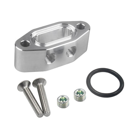 Aluminum Alloy Oil Feed Line Adapter Plate 1/8" NPT for LS