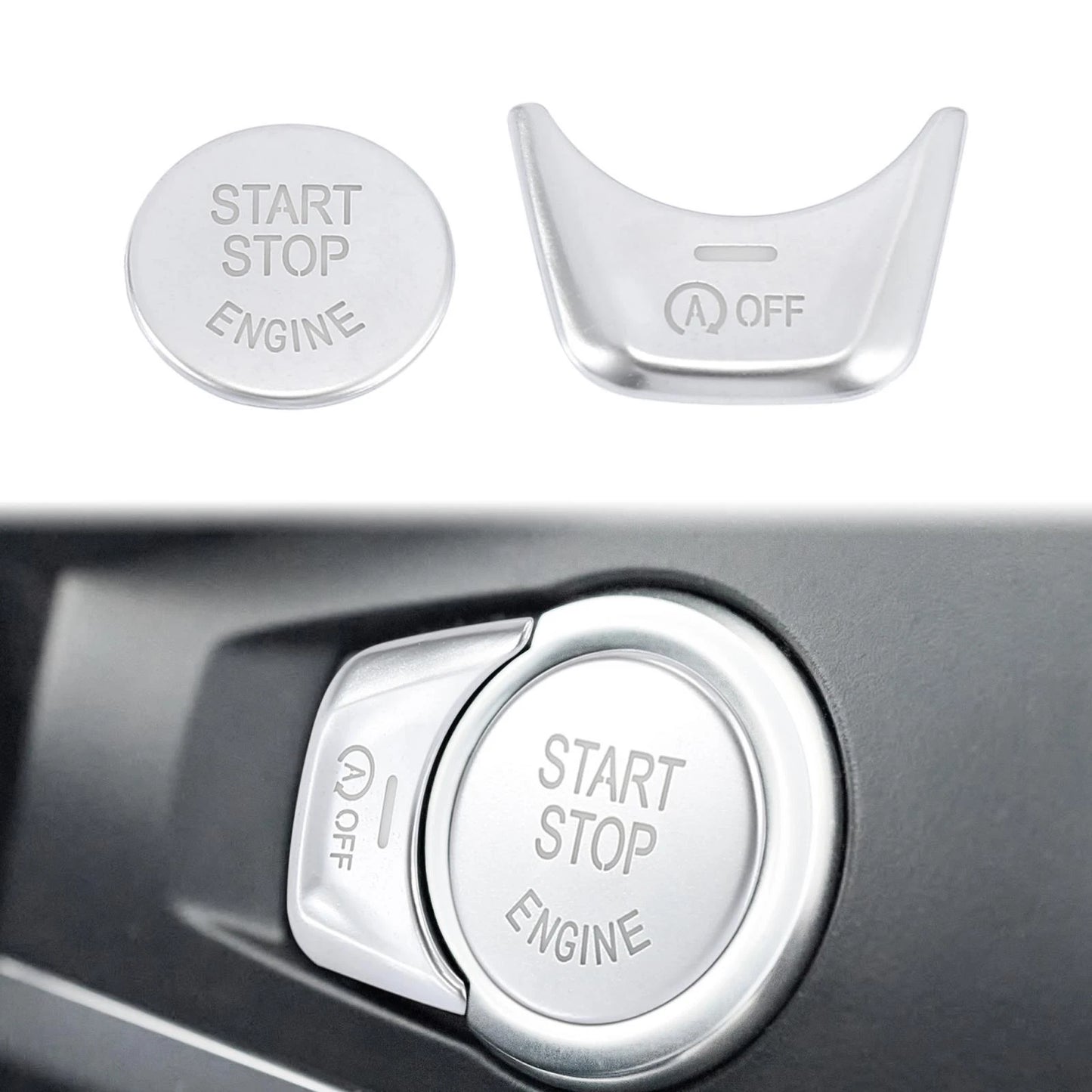 Off & Engine Start Stop Switch Button Cover Set for BMW 5 Series 7 Series