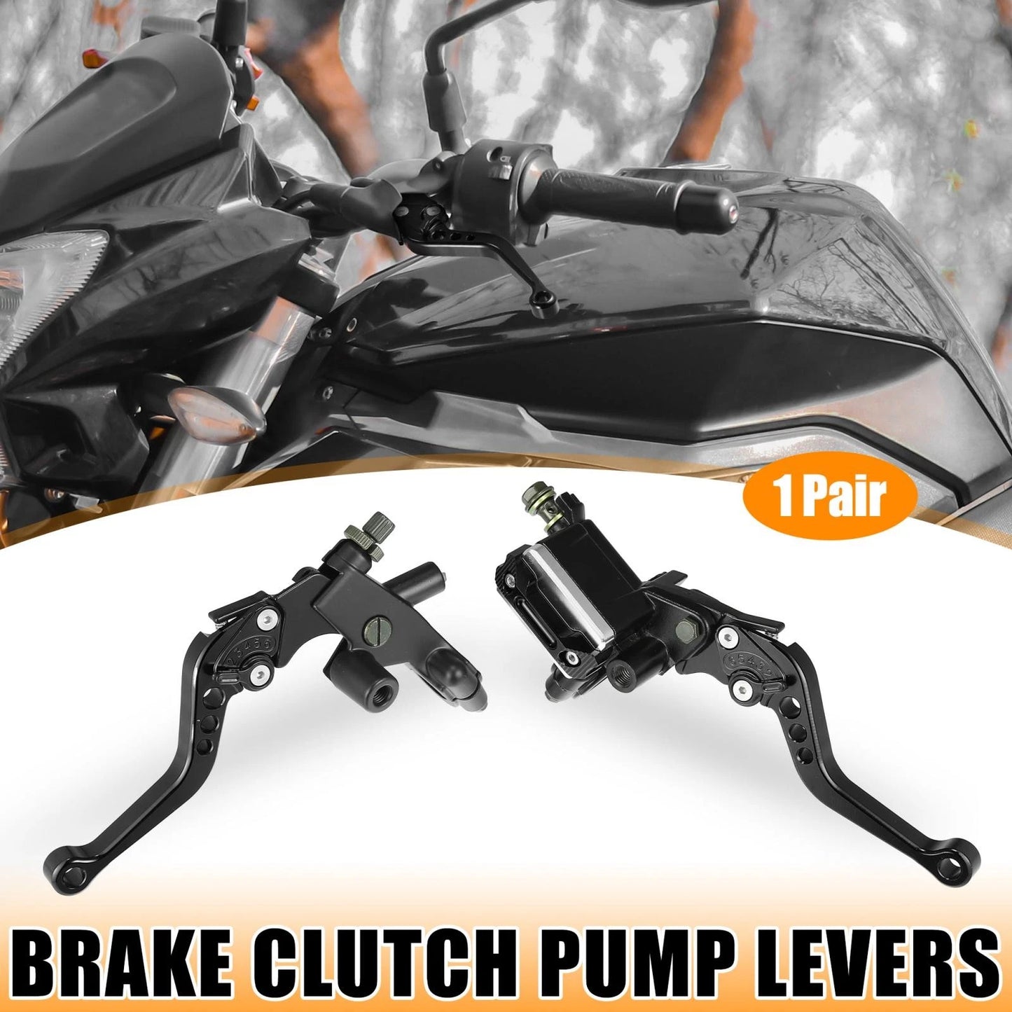 Pair / 7/8" 22mm Handlebar Brake Black Aluminum Alloy for Make Model