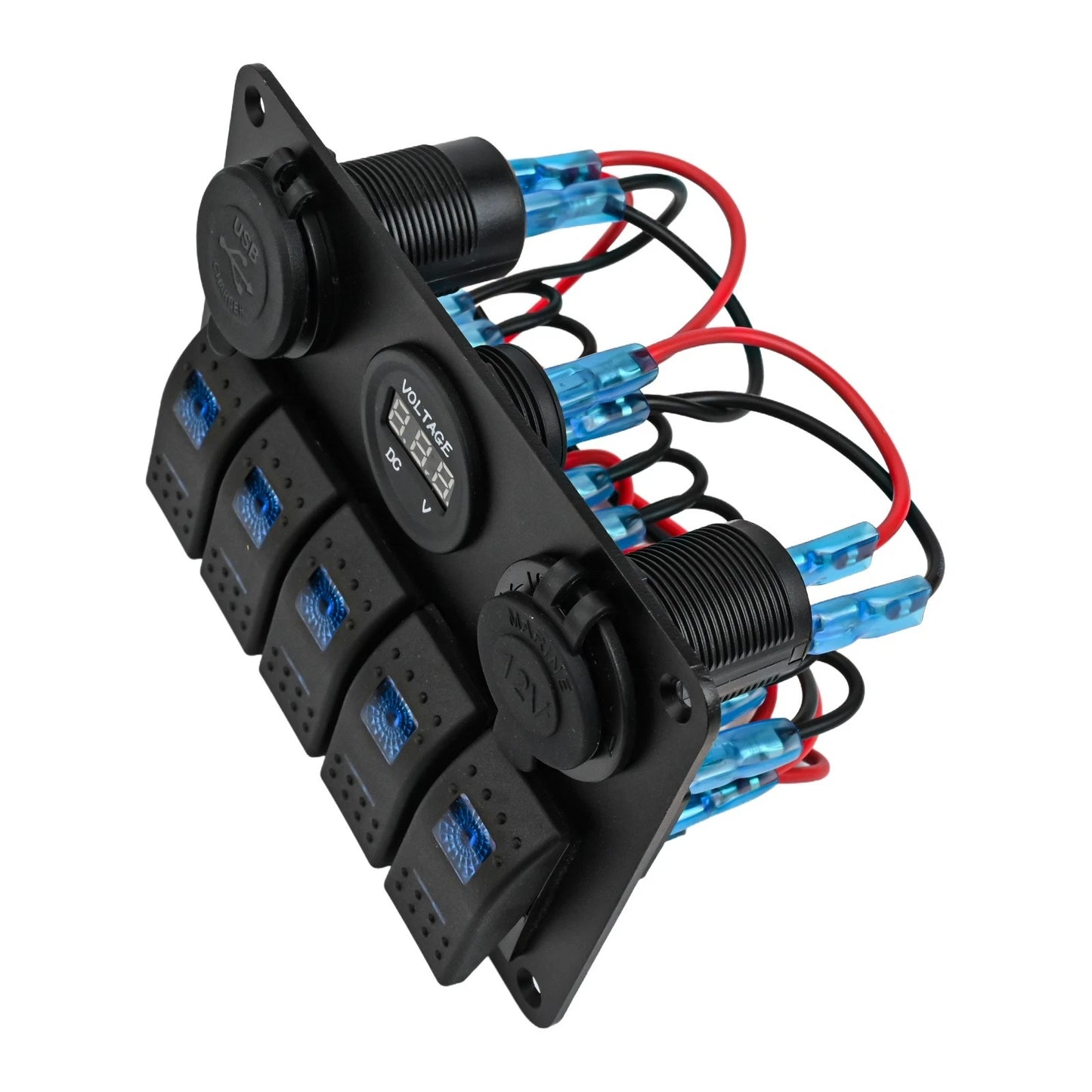 Switch Panel / Aluminium Waterproof / 12V–24V, 3-Port for Truck Caravan