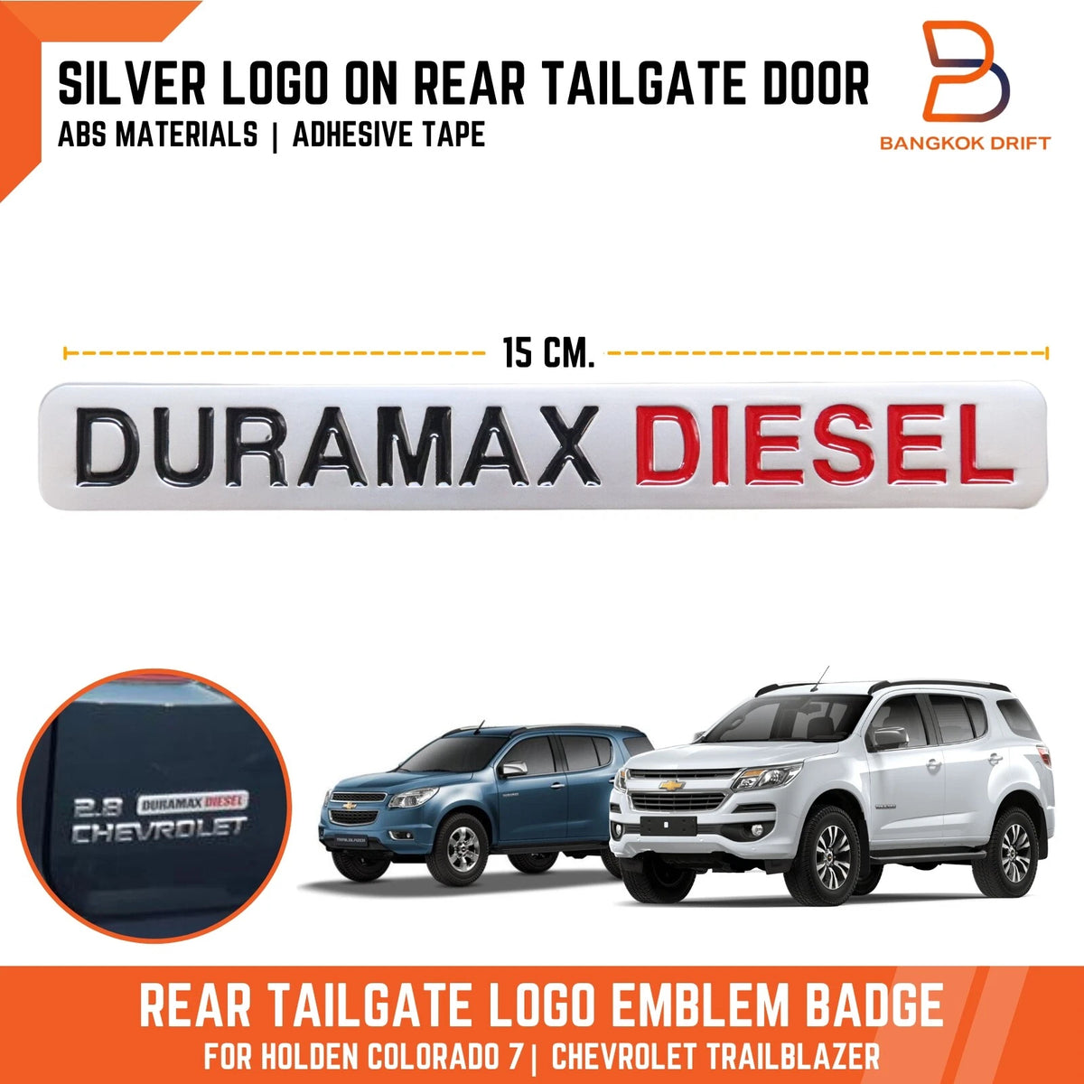 Duramax Diesel Rear Tailgate Badge Emblem for Holden Colorado 7 (2012-2016)