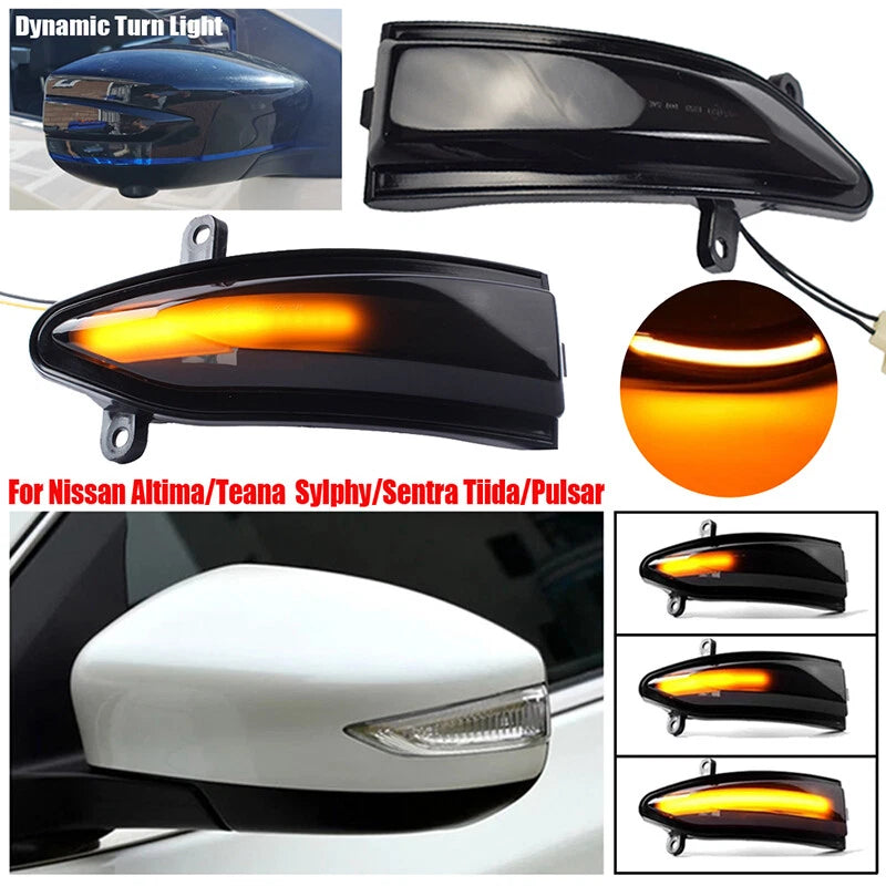 Rear Mirror LED Dynamic Turn Signal Light for Nissan Altima Teana (2013-2018)