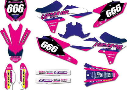 Custom Graphic Stickers for Yamaha YZF 450 (2014-2017) - Active Pink Style