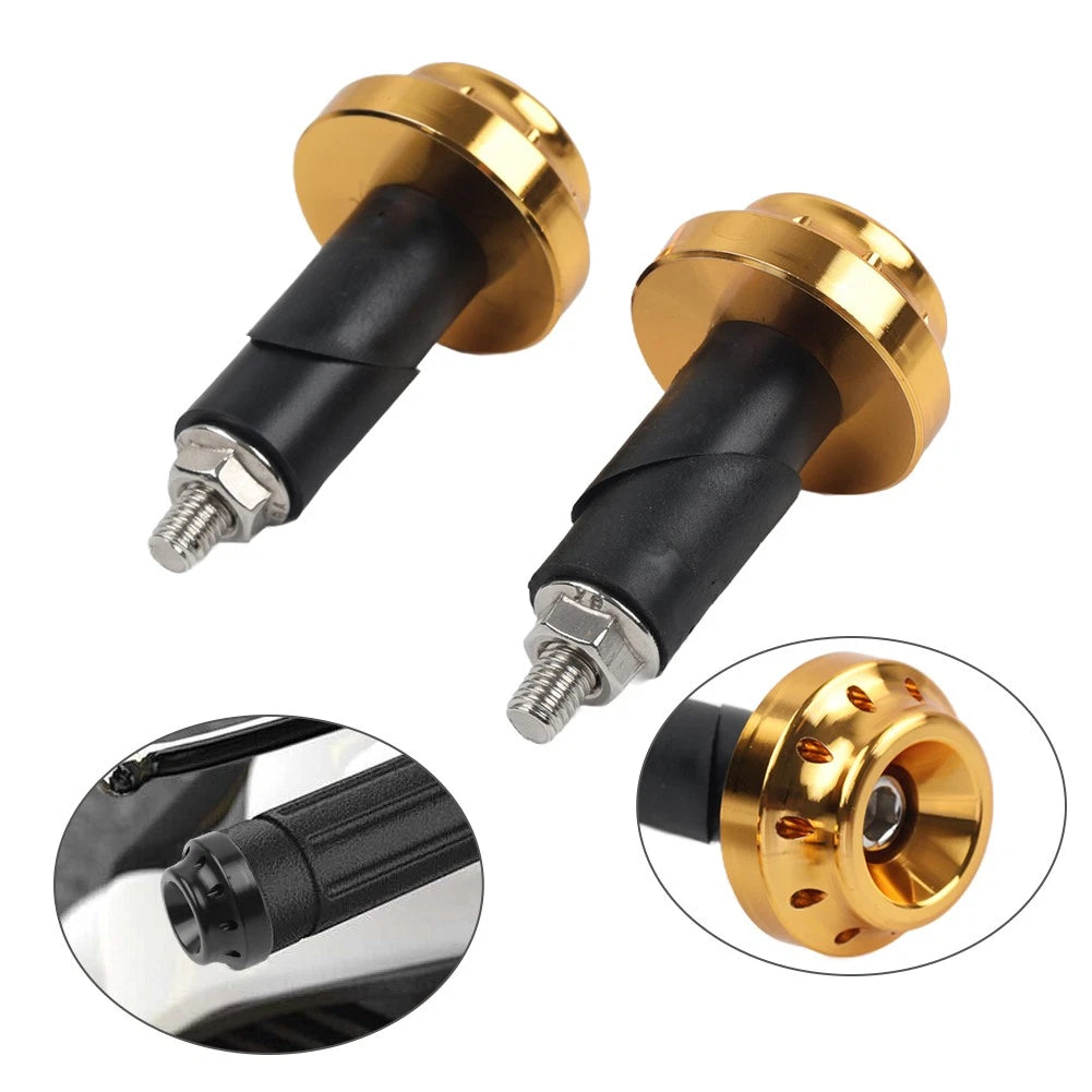 Gold Motorcycle Handlebar Grips 7/8'' 1'' with End Caps for Make & Model