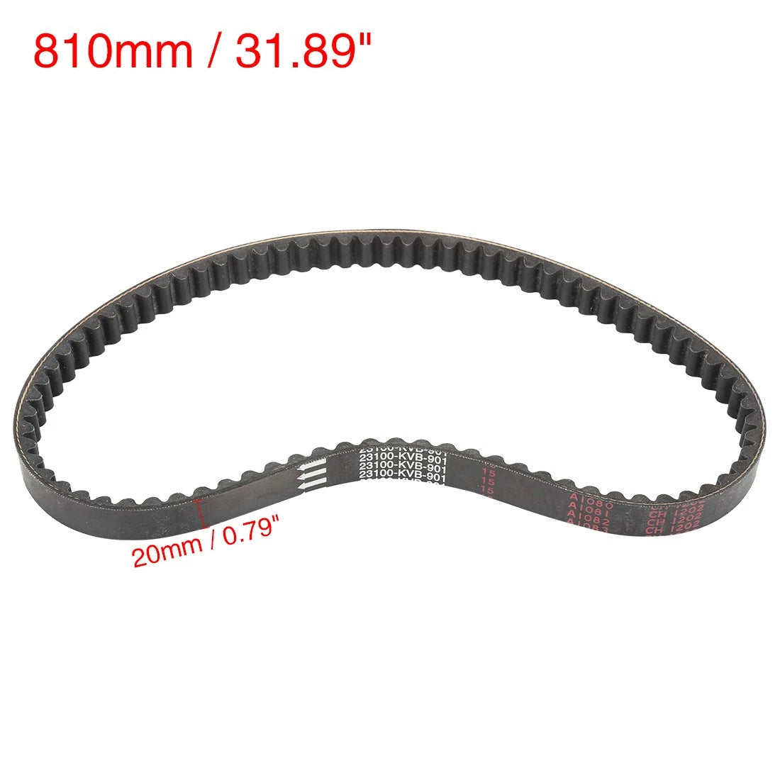 Black Rubber Motorcycle Transmission Driving Belt for Honda CH125 (1985-1987)