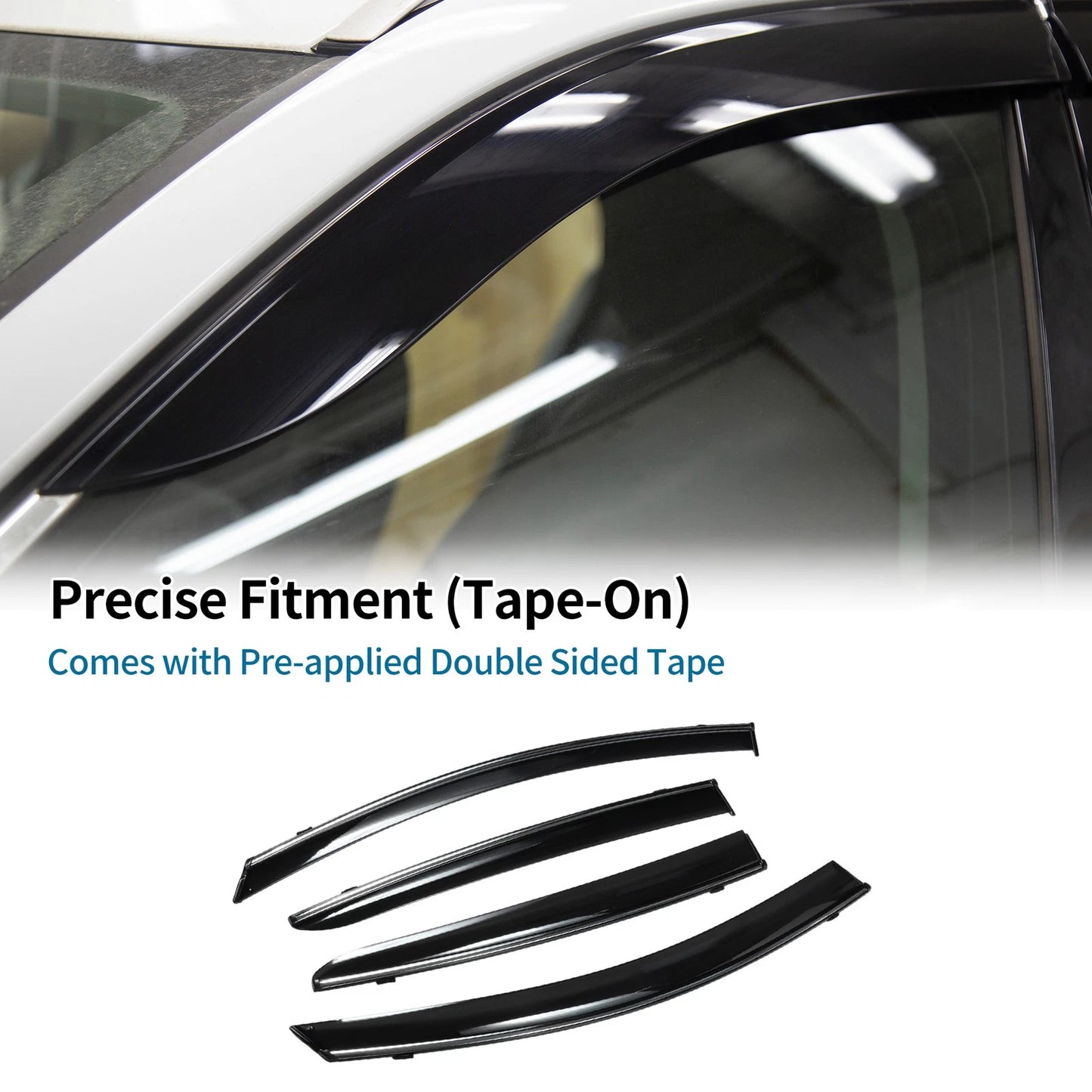 Window Deflectors for Ford Focus Sedan 2019 Side Window Vent Visors Black Set