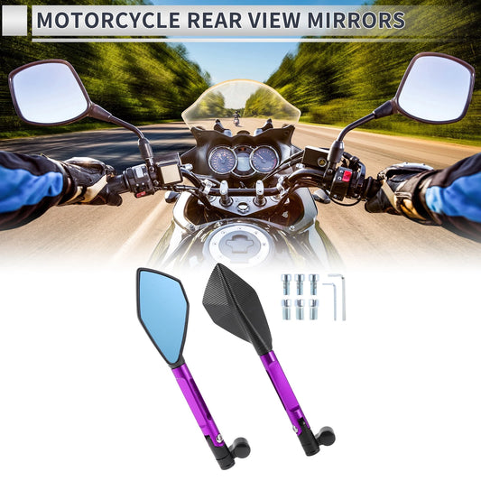 M8/M10 1 Set Motorcycle Rear View Mirrors Black Purple Aluminum for Motorcycle