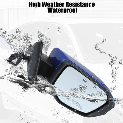 3 Pin Right Side Door Mirror Assembly Blue for Honda Civic (2016-2021)