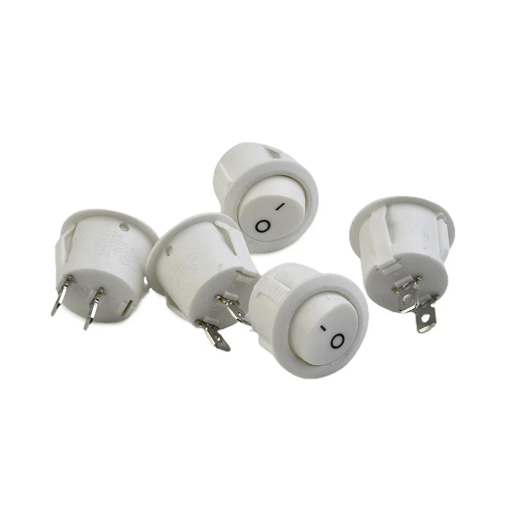 Quality Rocker Switches 20mm 6A 250V for Boat/Caravan - 5 Pcs