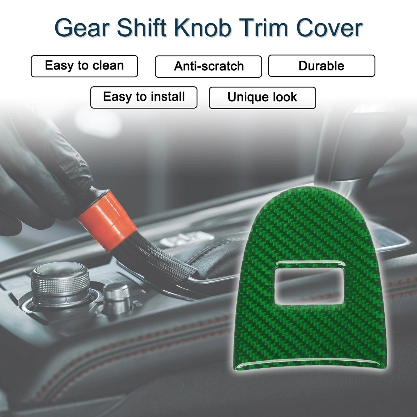 Gear Shift Knob Cover Sticker for Chevrolet Corvette C6 Z06 Green (2005-2013)