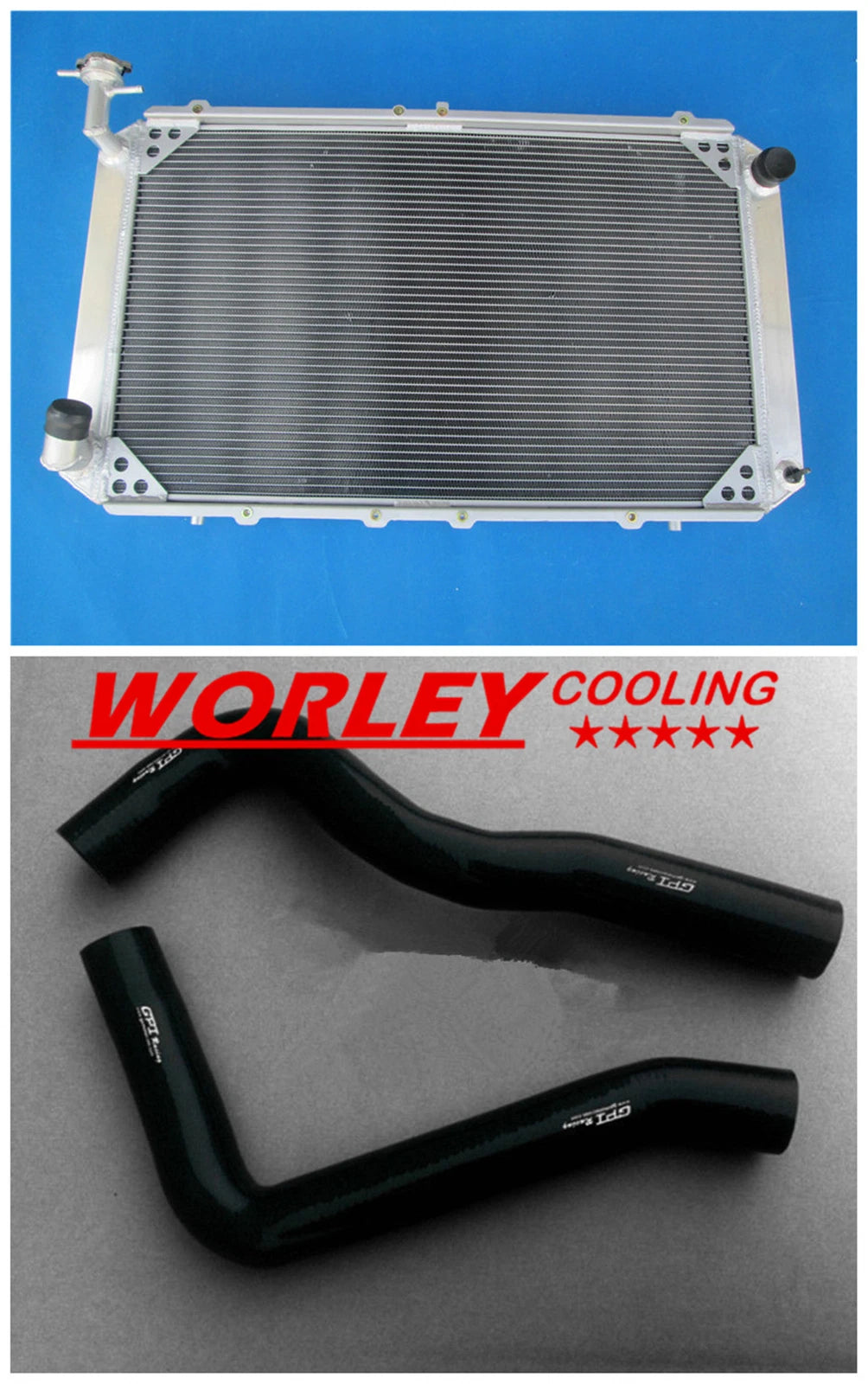 Aluminum Radiator & Black Hose for Nissan Patrol GQ Y60 (1997-1999)
