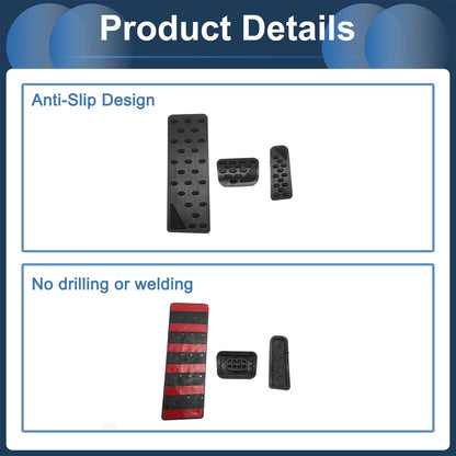 3 Pcs Automatic Foot Accelerator Pedal Covers for Jeep Grand Cherokee (2023)