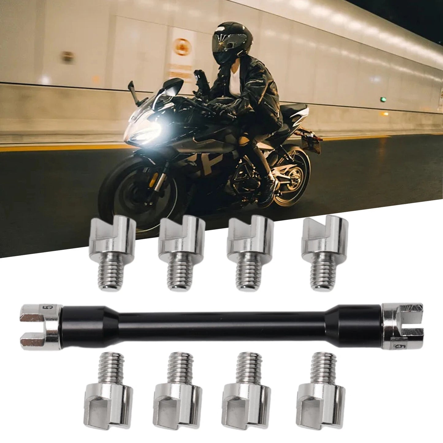 Spoke Spanner Wrench for Motorcycle Rim Tension - All Models