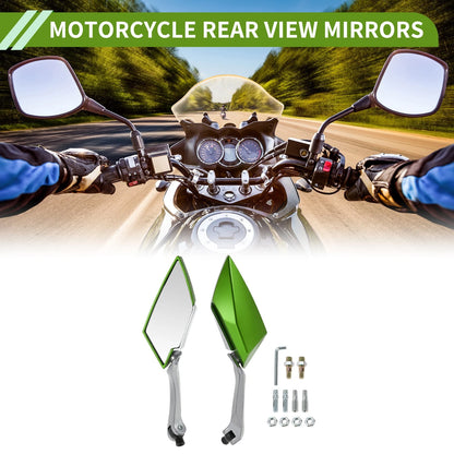 M8/M10 1 Set Rear View Mirrors Prismatic Green Aluminum for Make Model