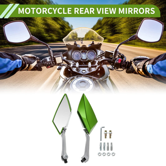 M8/M10 1 Set Rear View Mirrors Prismatic Green Aluminum for Make Model