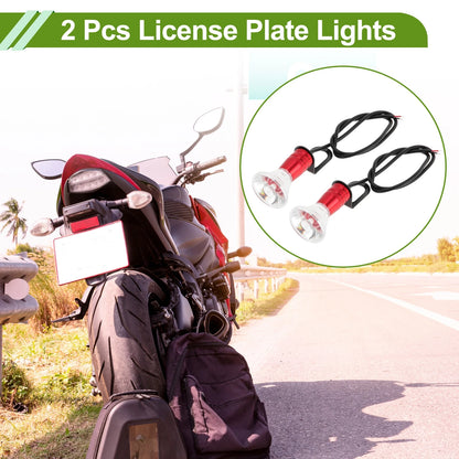 License Plate Light 2 x Led Tag Lamp for Car Motorcycle Waterproof Red