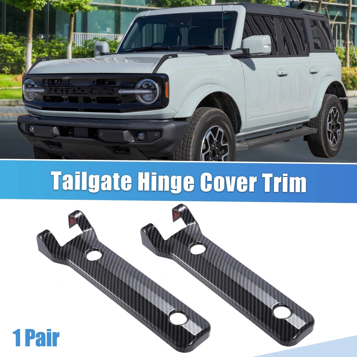Rear Door Tailgate Hinge Cover Trim for Ford Bronco (2021-2024)