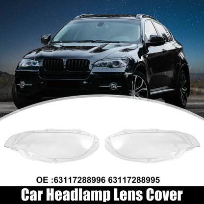 Car Front Headlight Lens Cover for BMW E71 X6 2008-2014 - 2 x Caps