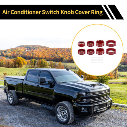 Knob Cover Ring Light Switch for GMC Sierra Red (2014-2018)