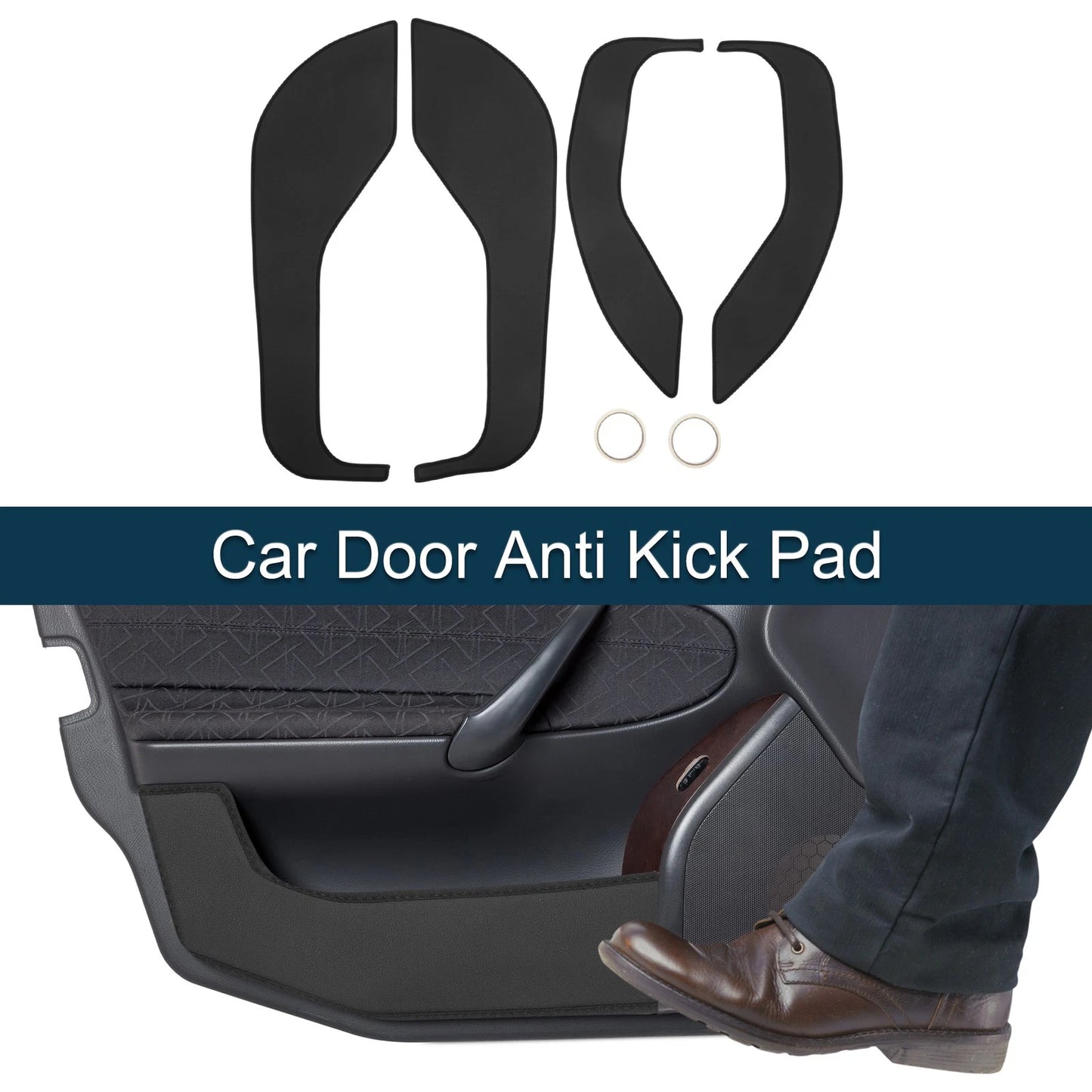 Car Door Anti Kick Pad Sticker Protector for Ford Mustang (2022) - Black