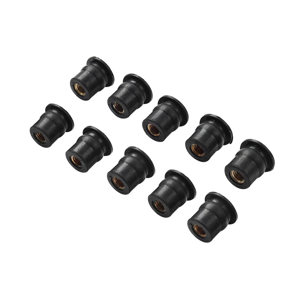 10 x M5 Motorcycle Windshield Rubber Nuts for Vibration Dampening (All Years)