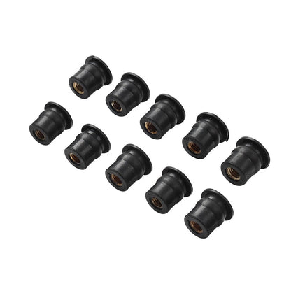 10 x M5 Motorcycle Windshield Rubber Nuts for Vibration Dampening (All Years)