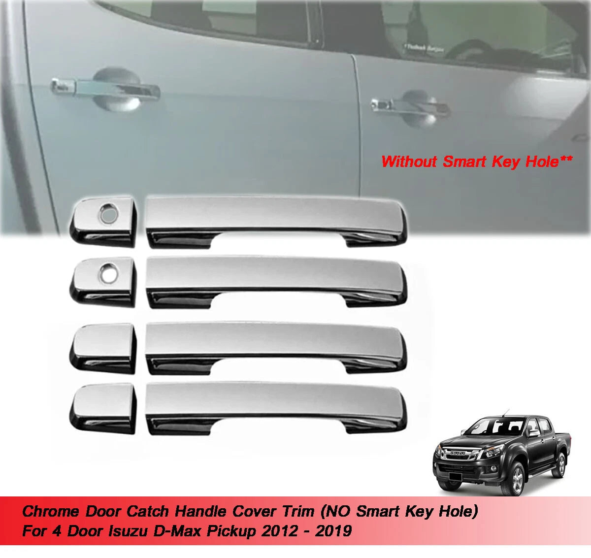 4 Door Catch Handle Covers for Isuzu D-Max (2012-2017)