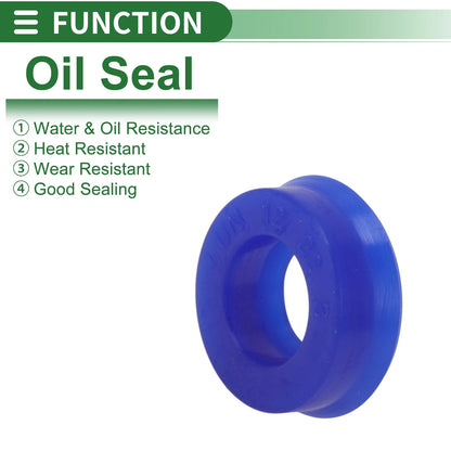 Oil Seal Rotary Shaft Seal TPU 12x22x8mm High Pressure Blue 10 Pcs