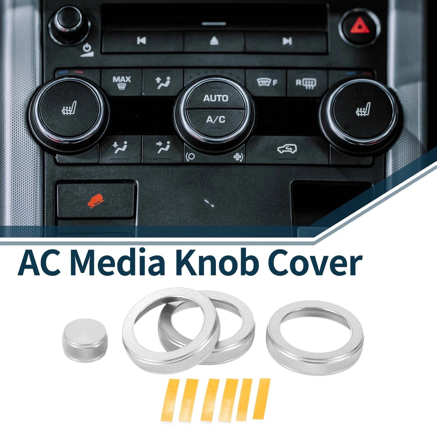 Media Knob Covers for Land Rover Range Rover Evoque (2012-2018) - 4 Pcs