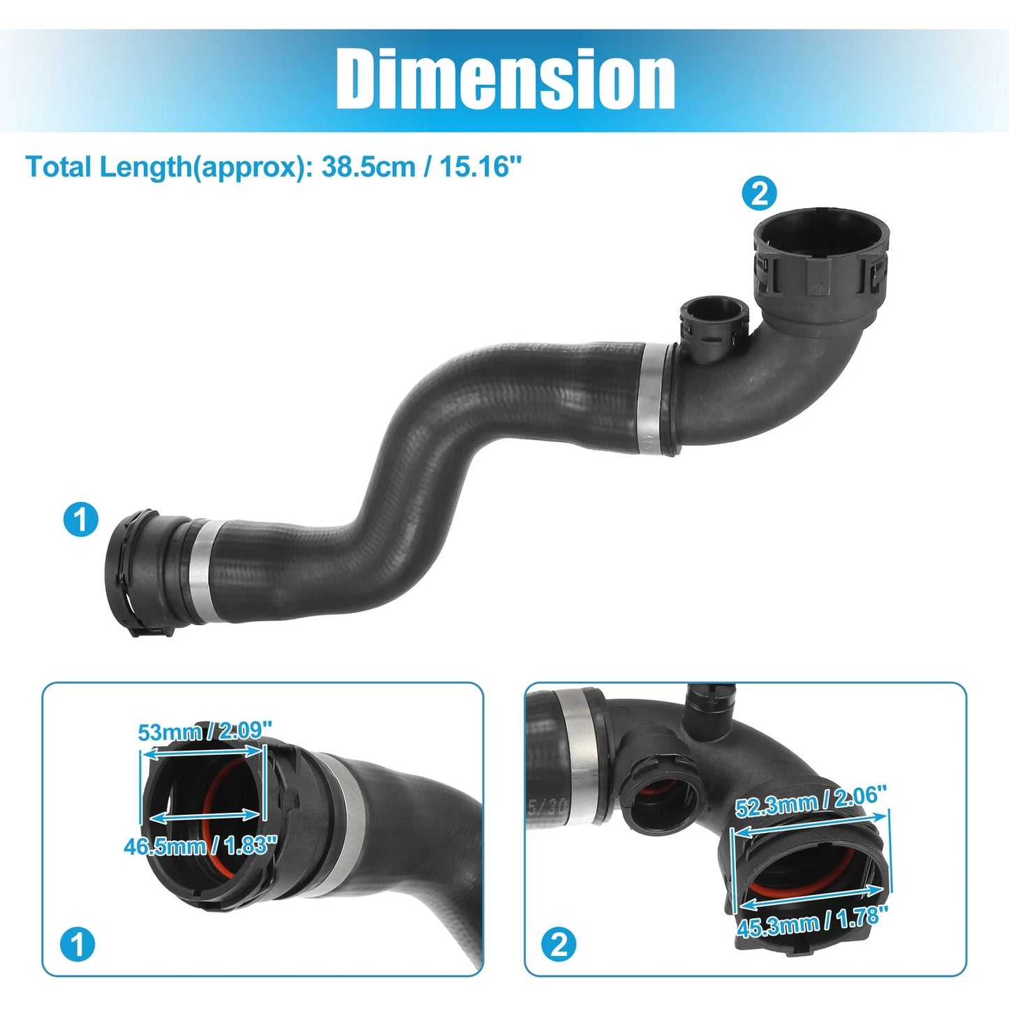 Upper Radiator Coolant Hose Pipe for BMW X3 2.5L L6, 3.0L (2004-2010)