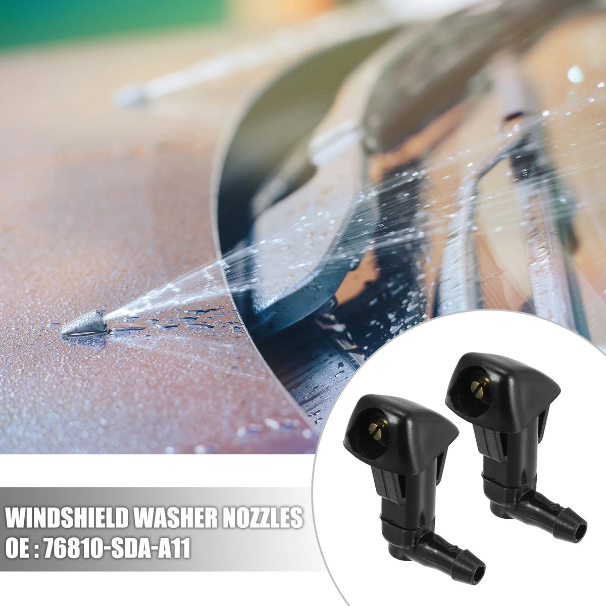 Windshield Washer Nozzles & 2.5m Hose for Honda Accord (2003-2007)