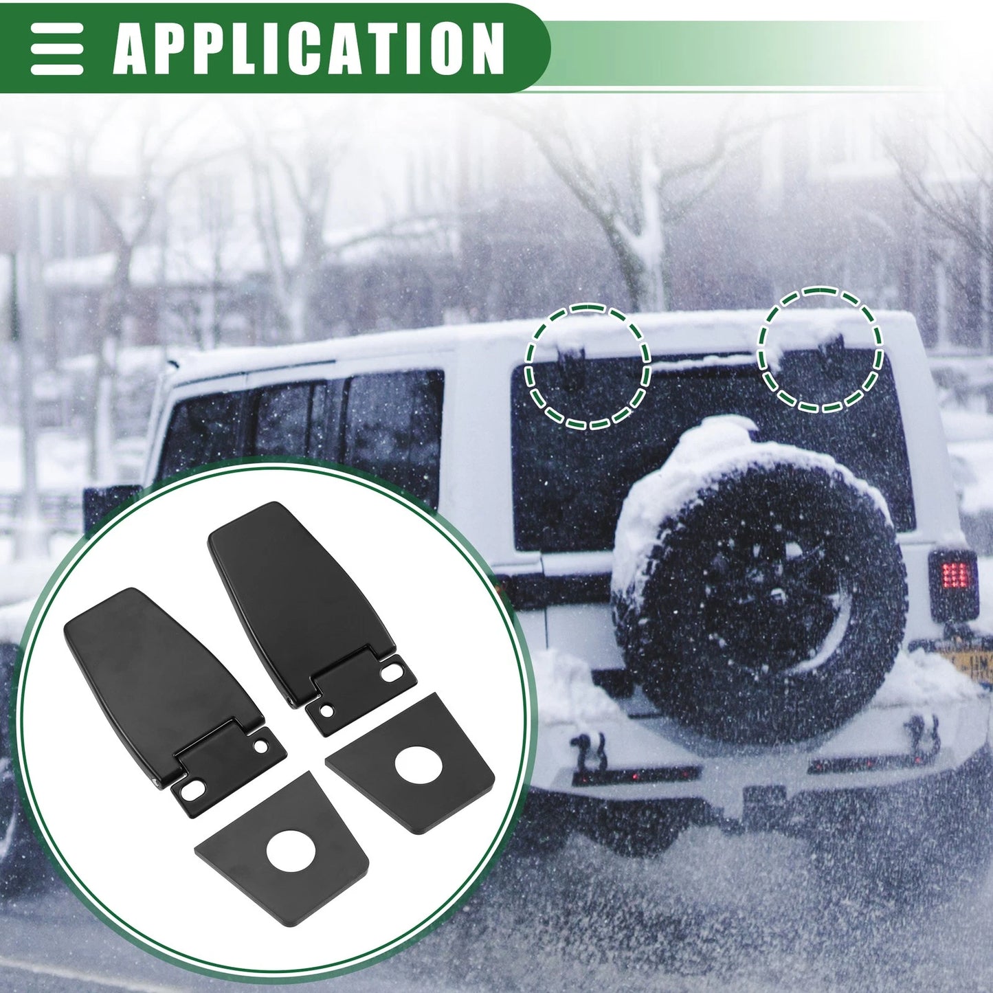 Liftgate Glass Hinge Set for Jeep Wrangler (1987-2006)