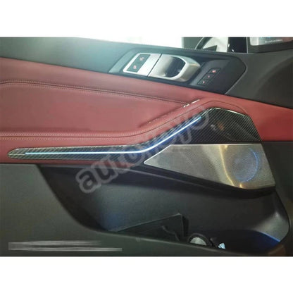 Dry Carbon Fiber Dashboard Shift Door Panel Cover Trim Kit for BMW X5 G05 2024