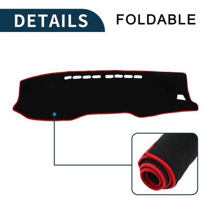 Dashboard Cover Mat for Toyota Hilux (2017-2020) Black Red 1 Set