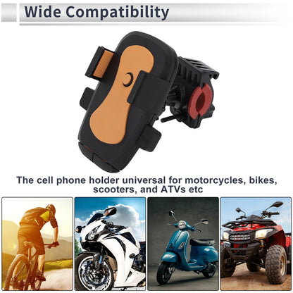 Phone Mount Holder 4.7-7.2 for Motorcycle Handlebar Mount Black Orange