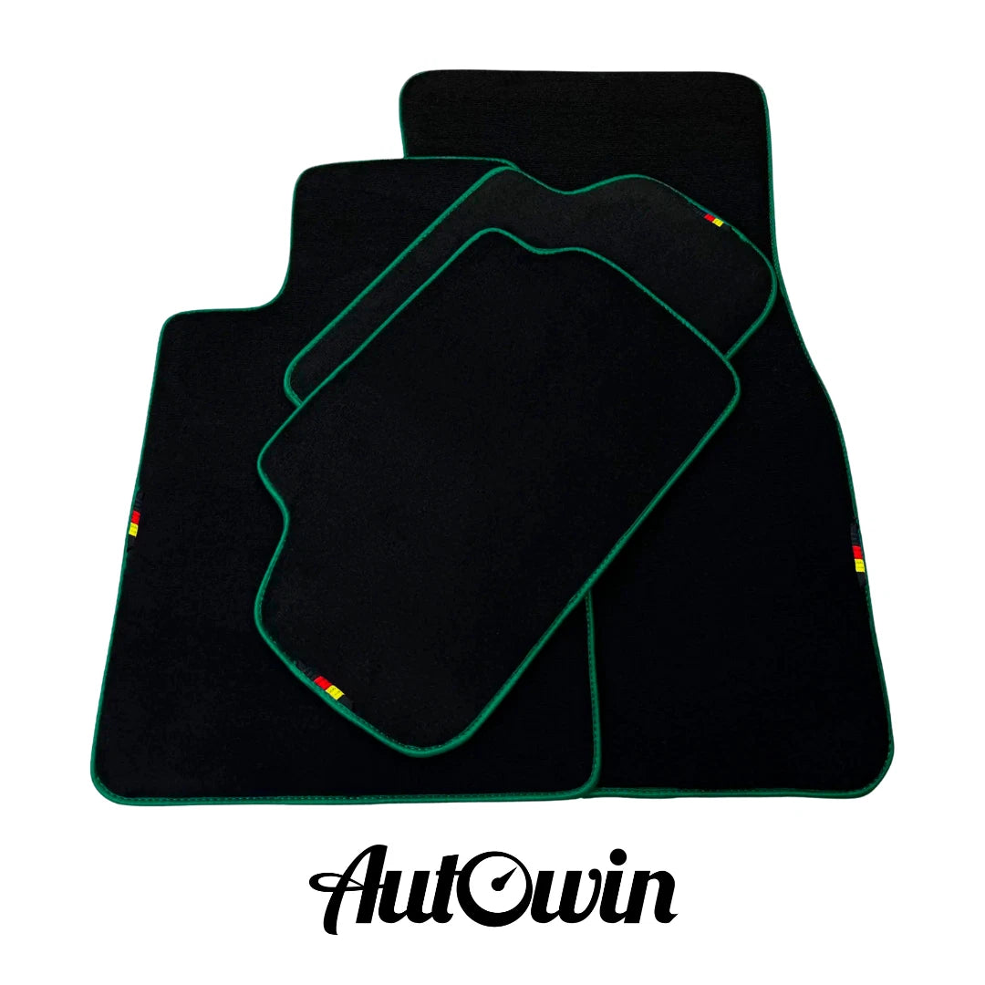AutoWin Floor Mats for BMW 3 Series E92 Coupe 2 x (2007-2013) Green Trim