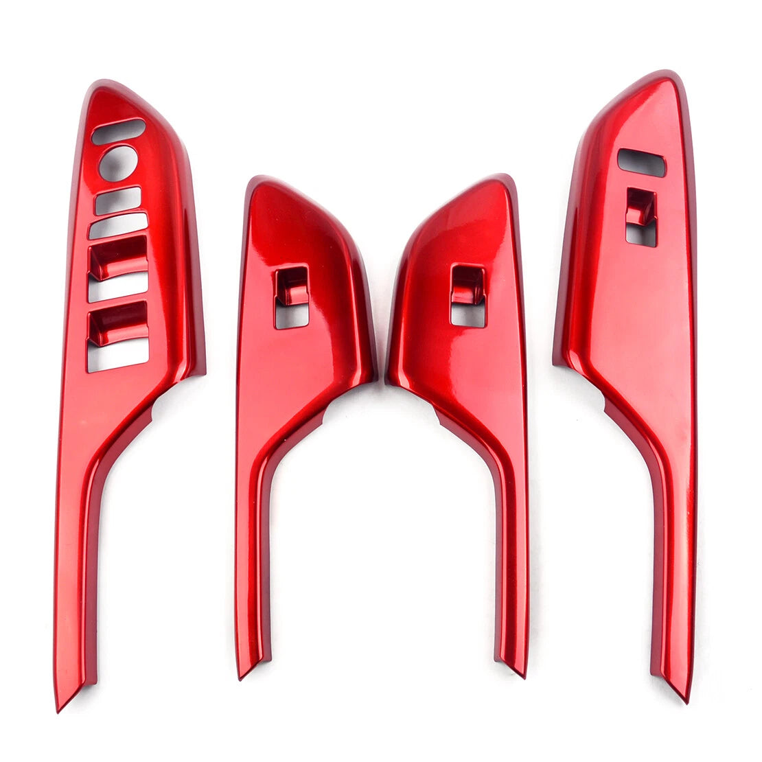 4 x Red Window Switch Button Cover Trim for Honda Civic (2016-2018)