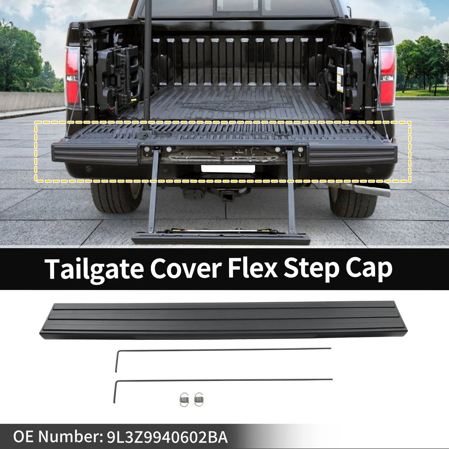 Tailgate Flex Step Trim Center Cap for Ford F150 (2009-2014)