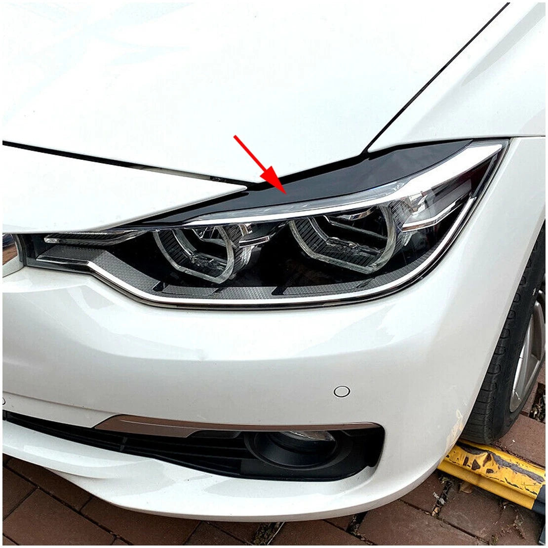 L+R Headlight Eyebrow Eyelid Cover Trim for BMW F30 F31 318i 320i (2012-2018)