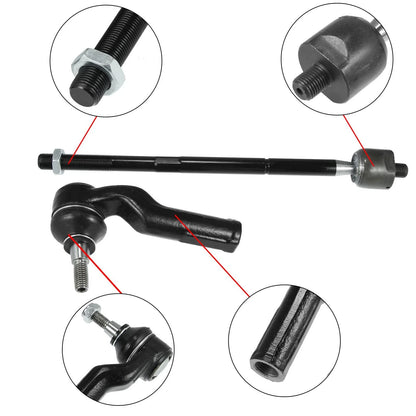 4pcs Front Inner Outer Tie Rods for Ford Focus, C-Max, Escape (2012-2017)