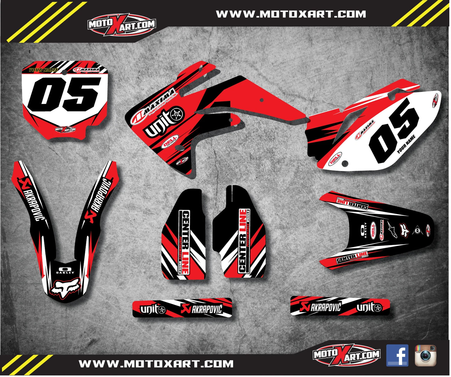 Custom Graphics Full Kit for Honda CRF 150R (2007-2023) - Digger Style Decals