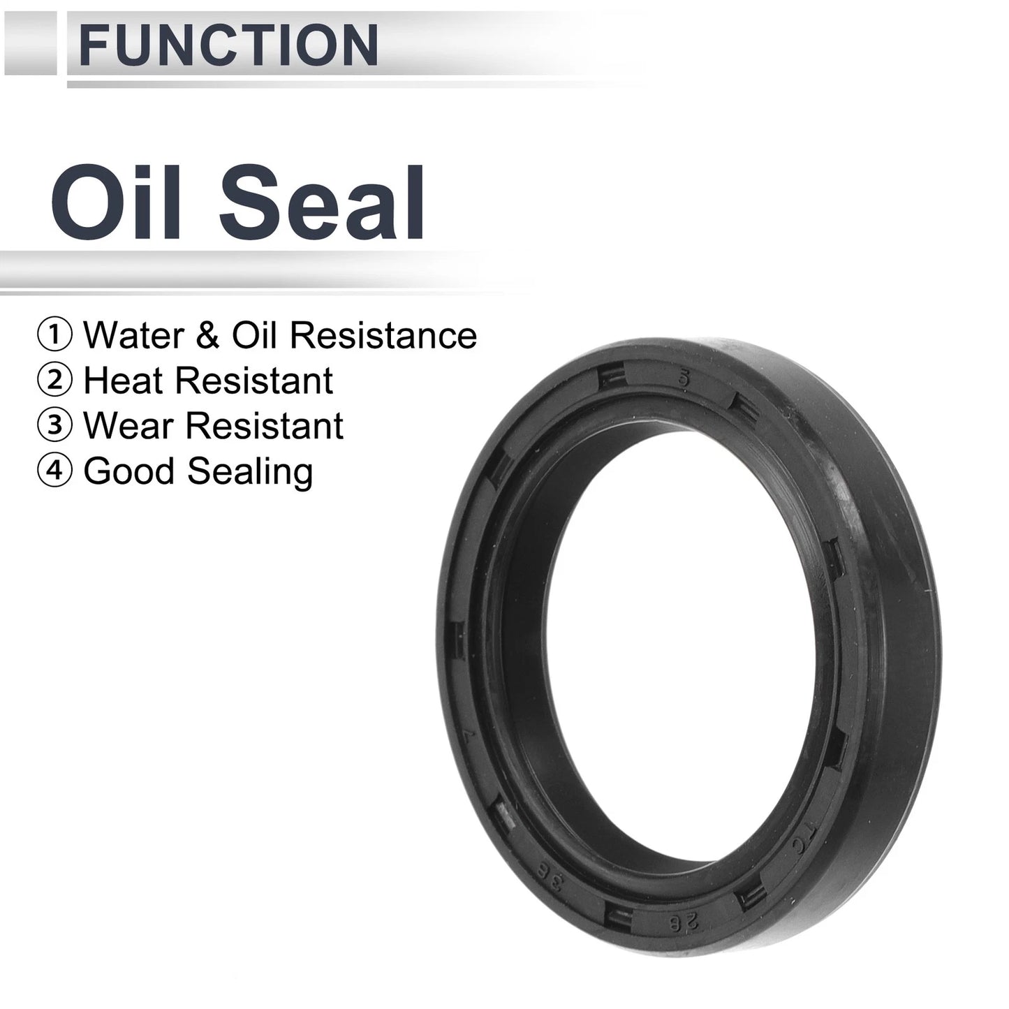 Oil Seal 28x38x7mm Nitrile Rubber Black 5 Pcs