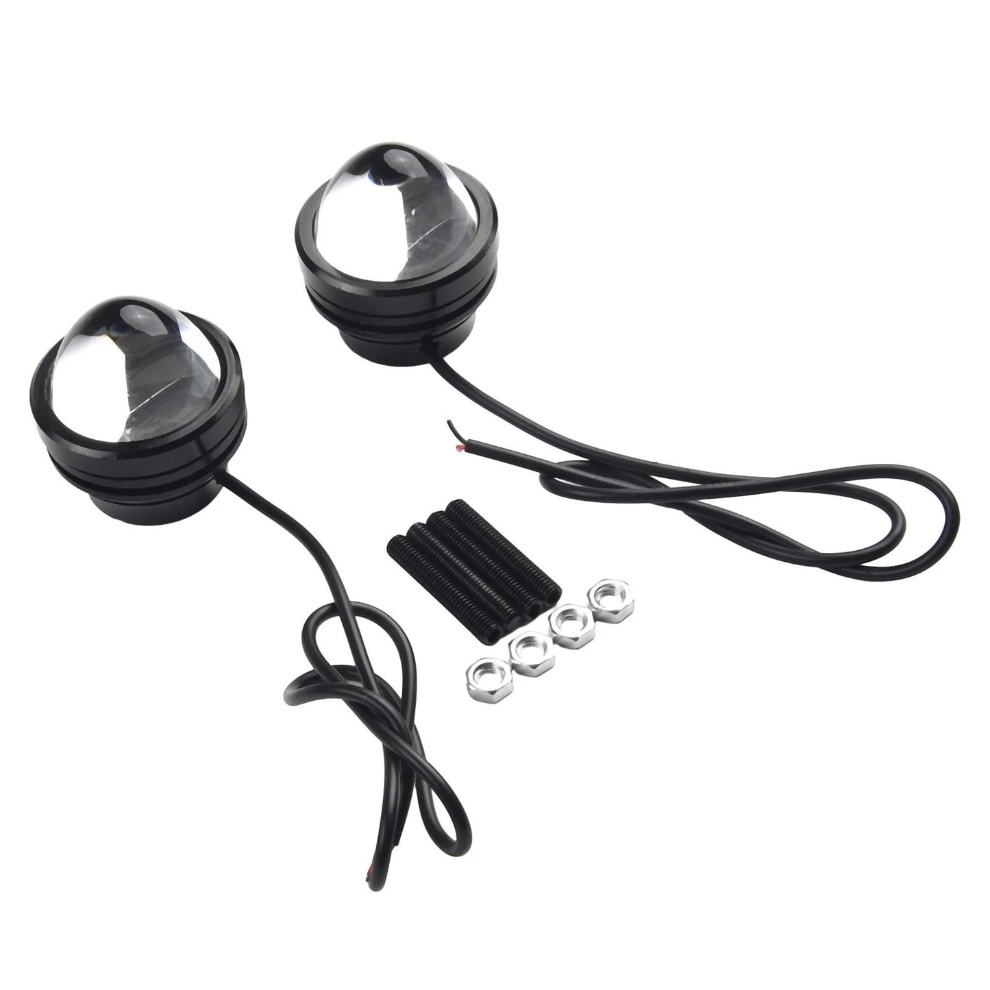 2 x White 12V-24V High Power Bull Eye LED Projector Fog Lamp for Car