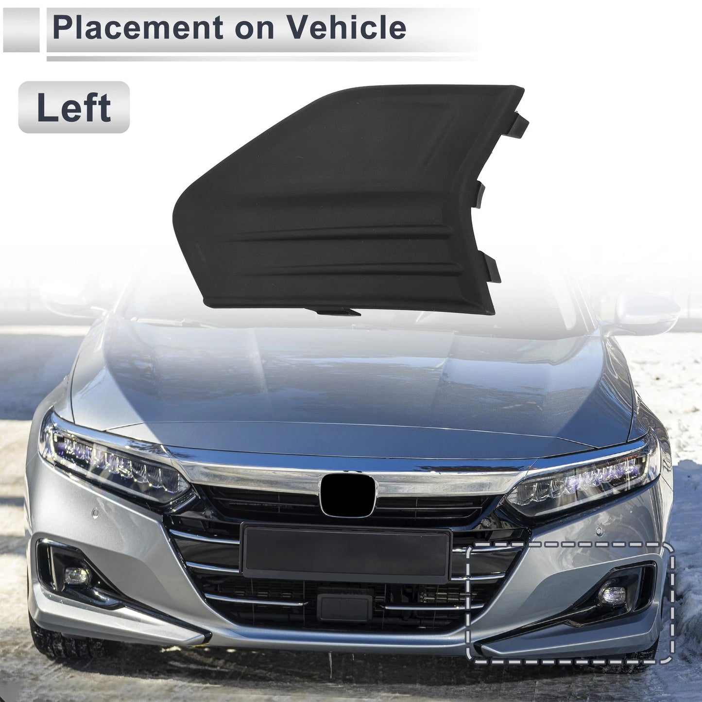 Front Left Fog Light Grill for Ford Fusion (2019-2020) - ABS Black