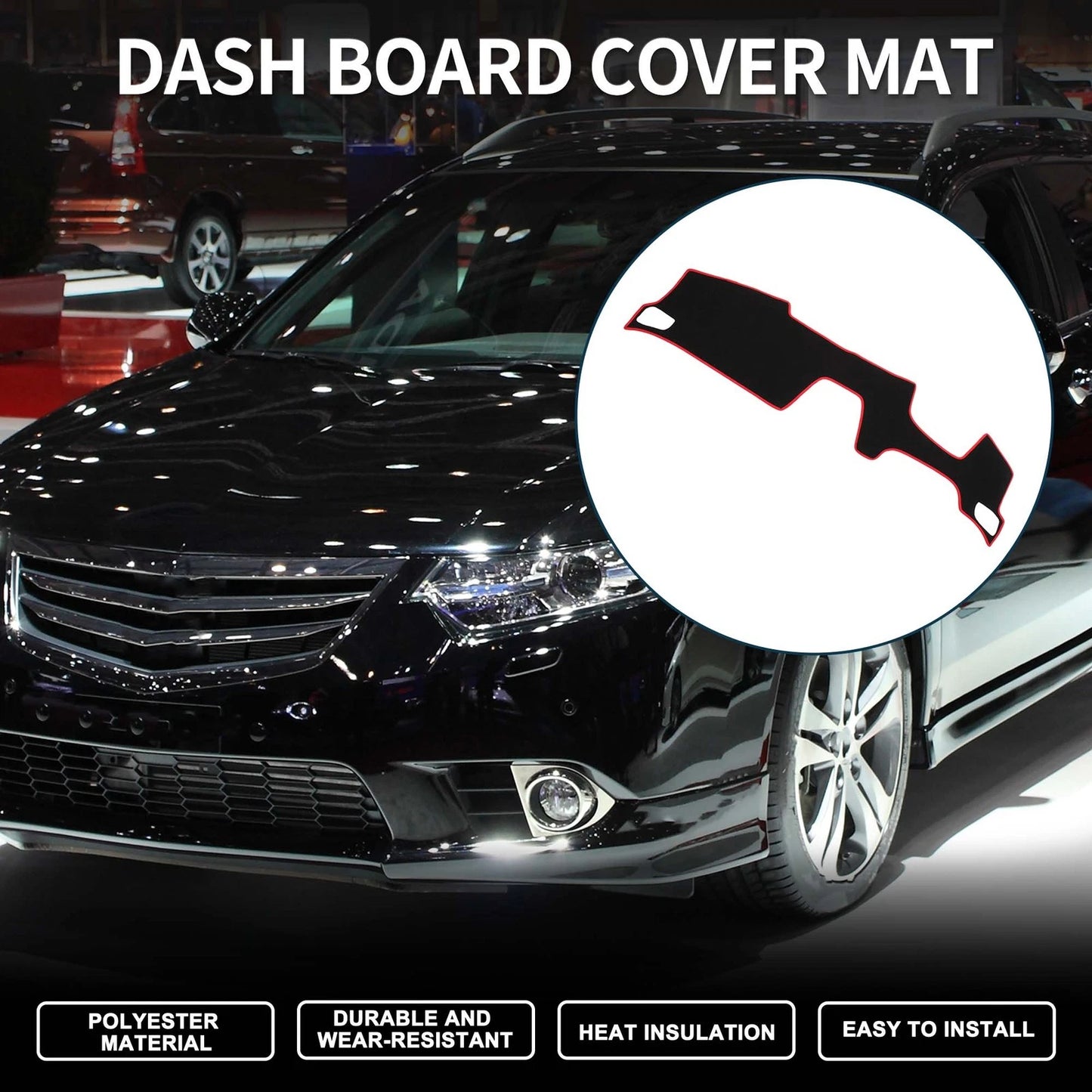 Dashboard Cover Mat for Honda Accord CY2 2024 Black Red